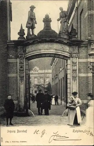 Ak Zutphen Gelderland Niederlande, Ingang Bornhof