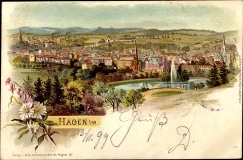 Künstler Litho Hagen in Westfalen, Gesamtansicht der Stadt