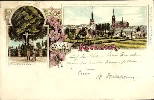 Litho Kevelaer am Niederrhein, Kreuzbaum, Kirchen
