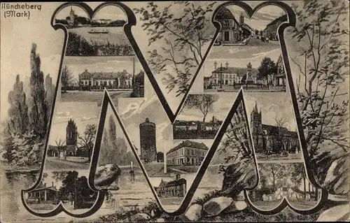 Buchstaben Ak Müncheberg Märkisch Oderland, M, Stadtansichten