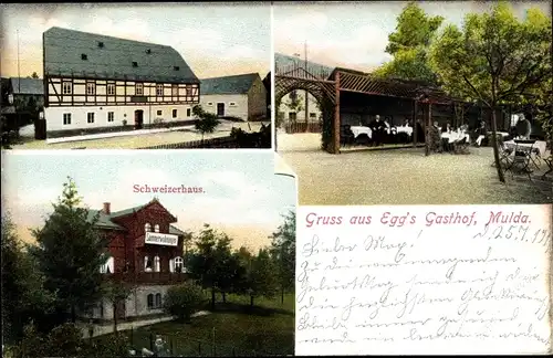 Ak Mulda Sachsen, Schweizerhaus, Egg's Gasthof