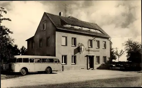 Ak Geringswalde Sachsen, Karpfenschänke, Dresdner Straße 180, Reisebus