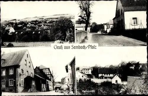 Ak Sembach in der Pfalz, Gesamtansicht, Eisenbahnstraße, Marktstraße, Ortspartie