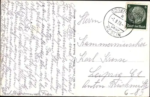 Ak Chłopy Bauerhufen Pommern, Strandpartie, Promenade