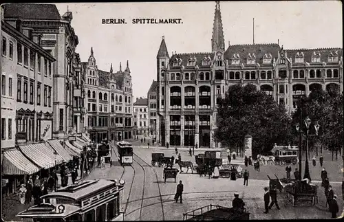 Ak Berlin, Spittelmarkt, Straßenbahn