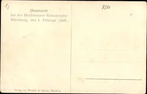 Ak Nürnberg in Mittelfranken Bayern, Obstmarkt b. d. Hochwasser Katastrophe 5. Februar 1909, Läden