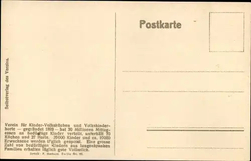 Künstler Ak Mutter stützt kleines Kind beim Gehen, Verein für Kindervolksküchen, Volkskinderhorte