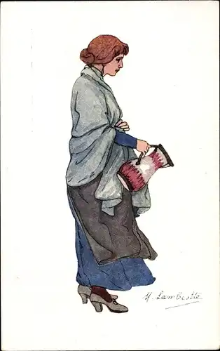 Künstler Ak Lambiotte, M., Bruxelles Brüssel, Types vus, Hiver 1914 - 1915