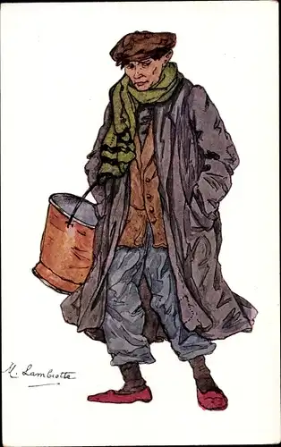 Künstler Ak Lambiotte, M., Bruxelles Brüssel, Types vus, Hiver 1914 - 1915