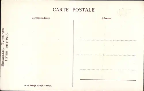 Künstler Ak Lambiotte, M., Bruxelles Brüssel, Types vus, Hiver 1914 - 1915