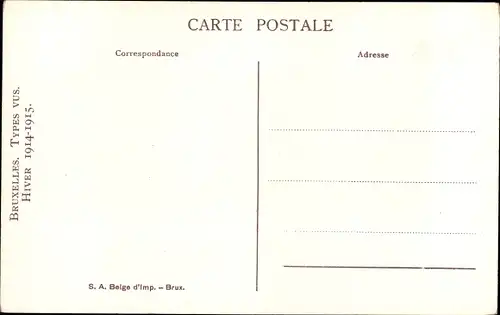 Künstler Ak Lambiotte, M., Bruxelles Brüssel, Types vus, Hiver 1914 - 1915