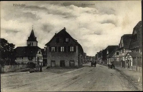 Ak Hönheim Elsaß Bas Rhin, Landstraße