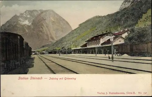 Ak Stainach Steiermark, Bahnhof, Irdning mit Grimming