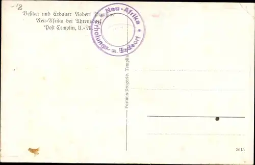 Ak Templin im Kreis Uckermark, Teilansichten von Neuafrika