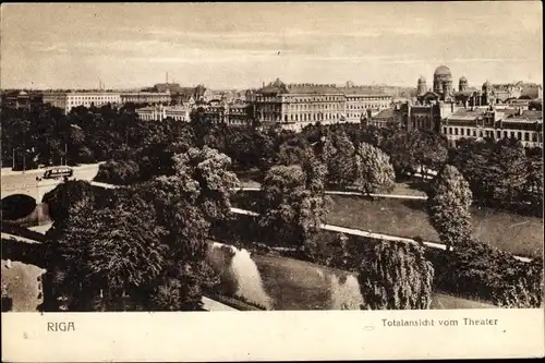 Ak Riga Lettland, Totalansicht vom Theater