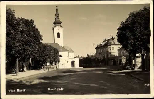 Ak Wien 23. Liesing Mauer Österreich, Hauptplatz, Kirche