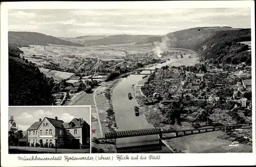 Ak Bodenwerder in Niedersachsen, Blick auf die Stadt, Hotel zur Königszinne