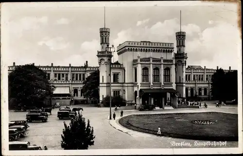 Ak Wrocław Breslau Schlesien, Hauptbahnhof