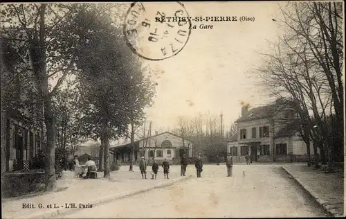 Ak Bethisy St. Pierre Oise, La Gare, Bahnhof