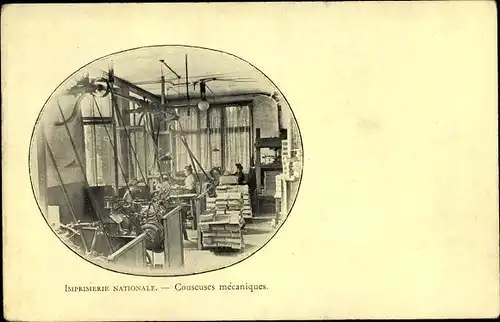 Ak Frankreich, Imprimerie Nationale, Couseuses mecaniques, Druckerei