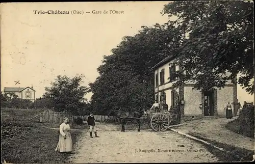 Ak Trie Chateau Oise, Gare de l'Ouest, Bahnhof