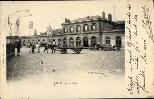 Ak Creil Oise, La Gare