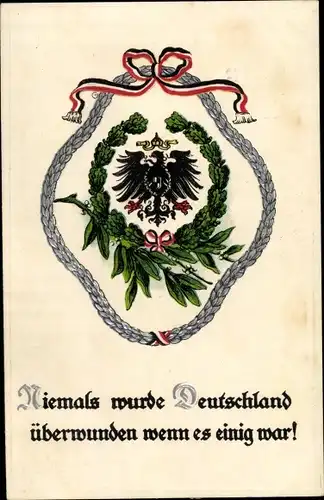Wappen Präge Ak Preußisches Wappen, Fahne Kaiserriech, Eichenblätter