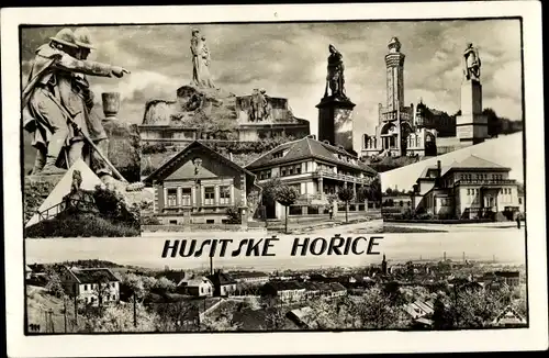 Ak Hořice Horschitz Region Königgrätz, Denkmäler, Teilansichten