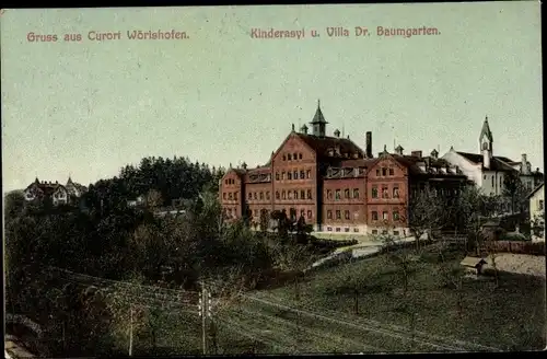 Ak Bad Wörishofen im Unterallgäu, Kinderasyl und Villa Dr. Baumgarten