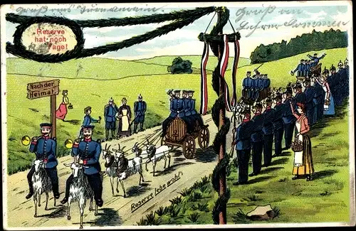 Künstler Ak Reserve hat noch x Tage, Reserve lebe wohl