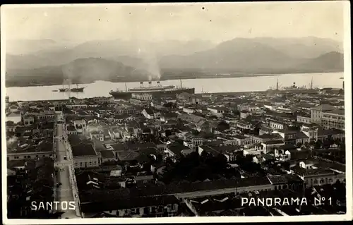 Foto Ak Santos Brasilien, Panorama