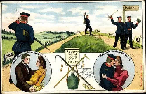 Künstler Ak Reserve hat noch 48 Tage, Reservisten