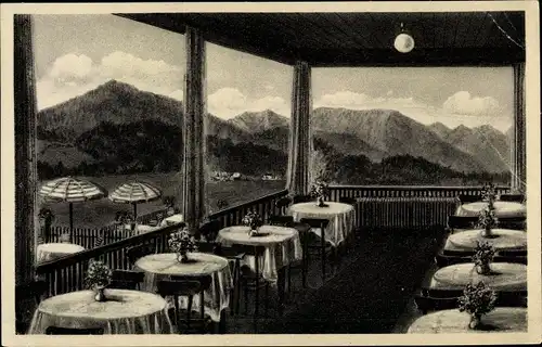 Ak Eisenärzt Siegsdorf in Oberbayern, Terrassencafe, Fremdenheim