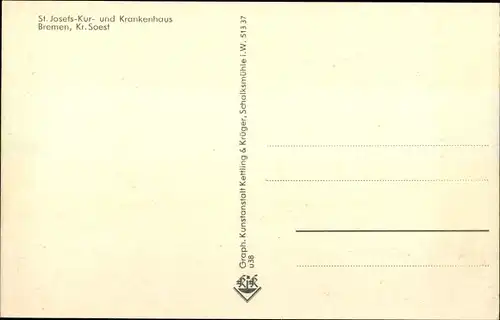 Ak Bremen Ense im Sauerland Kreis Soest, St. Josefs Kurhaus