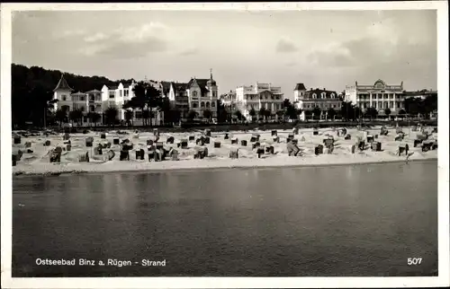 Ak Seebad Binz auf Rügen, Blick zum Strand