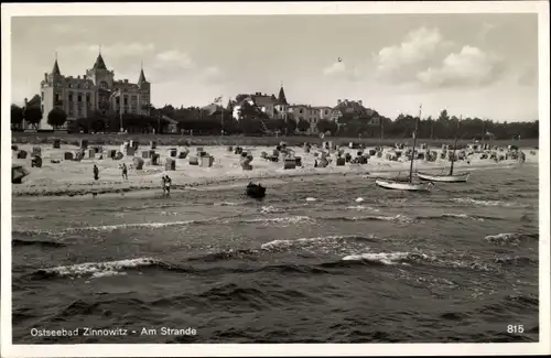 Ak Ostseebad Zinnowitz auf Usedom, Blick zum Strand