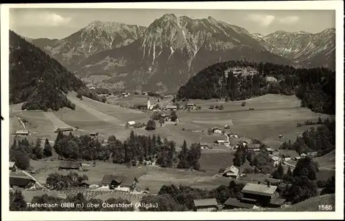 Ak Tiefenbach Oberstdorf im Oberallgäu, Ort mit Umgebung, Gebirge