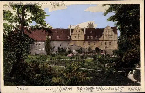 Ak Glauchau in Sachsen, Schlosspark