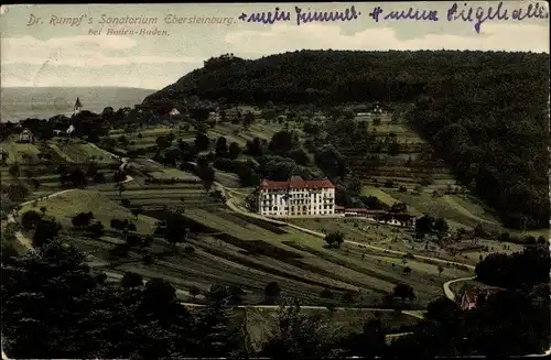 Ak Ebersteinburg Baden Baden am Schwarzwald, Dr. Rumpf's Sanatorium Ebersteinburg