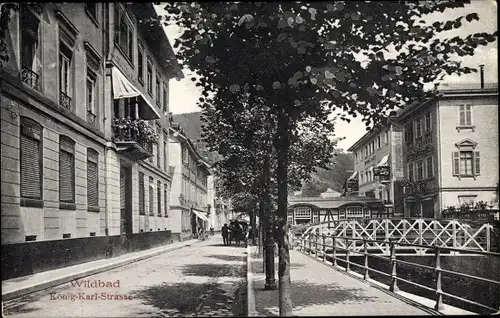 Ak Bad Wildbad im Schwarzwald, König Karl Straße