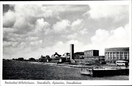 Ak Wilhelmshaven in Niedersachsen, Strandhalle, Aquarium, Strandhäuser