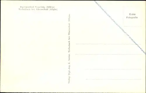 Ak Tiefenbach Oberstdorf im Oberallgäu, Alpengasthof Sesselalp