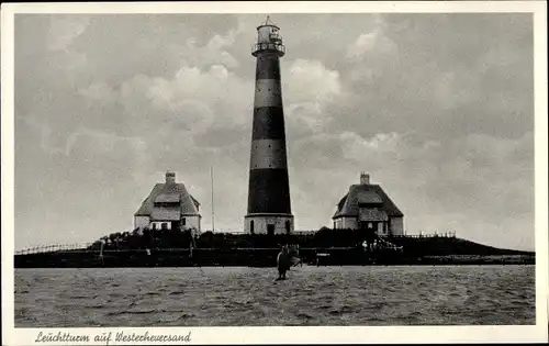 Ak Westerhever, Leuchtturm Westerheversand