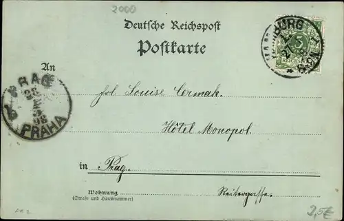 Mondschein Ak Hamburg, Jungfernstieg bei Nacht