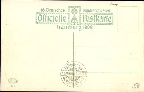 Ak Hamburg Mitte Altstadt, Ehrenhof, 16. Deutsches Bundesschießen 1909