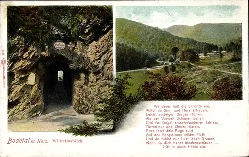 Ak Treseburg Thale im Harz, Bodetal, Wilhelmsblick