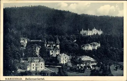 Ak Mariánské Lázně Marienbad Region Karlsbad, Bellevueviertel