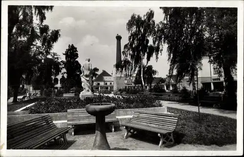 Ak Lázně Bohdaneč Bohdanetsch Pardubicky kraj Region Pardubice, Parkpartie, Denkmal