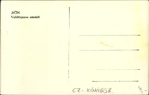 Ak Jičín Jitschin Region Königgrätz, Valdstejnovo namesti