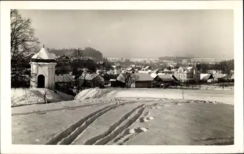 Ak Žamberk Senftenberg Pardubický kraj Region Pardubice, Teilansicht des Ortes